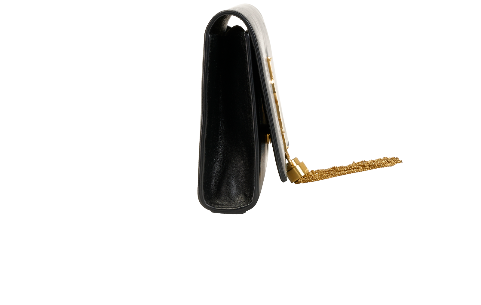 Kate Tassel Clutch, &pound;450, Handbags, Black, Leather, Side view